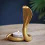 Gold Cobra Tea Light Candle Holder, thumbnail 1 of 5