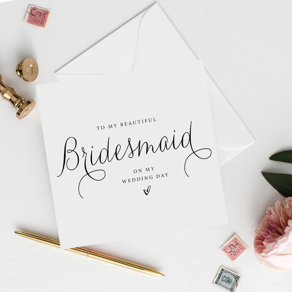 To My Bridesmaid Card, Bridesmaid Thank You Card By Farrah & Eve Paper