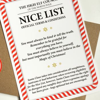 Official Nice List Personalised Hanging Decoration, 8 of 8