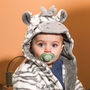 Personalised Zebra Animal Kids Dressing Gown Gift For New Baby, thumbnail 2 of 4