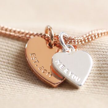 Personalised Double Heart Charm Bracelet, 7 of 12