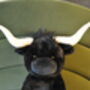 Extra Large Highland Black Longhorn Cow Soft Toy 60 Cm, thumbnail 2 of 2