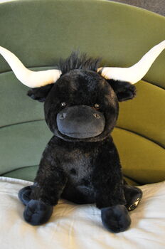 Extra Large Highland Black Longhorn Cow Soft Toy 60 Cm, 2 of 2