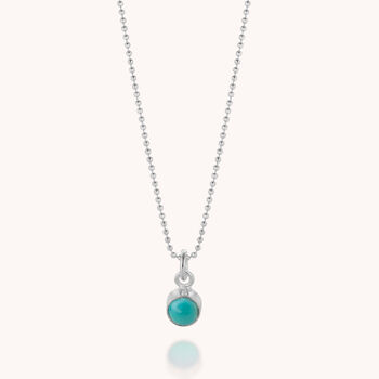 Gem Dot Turquoise Necklace Sterling Silver, 2 of 6