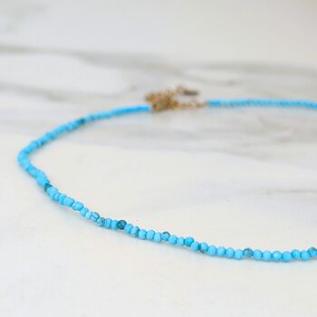 Turquoise Skinny Gemstone Bead Necklace, 4 of 7
