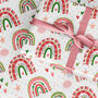 Christmas Rainbow Pink Wrapping Paper Roll Or Folded, thumbnail 1 of 2