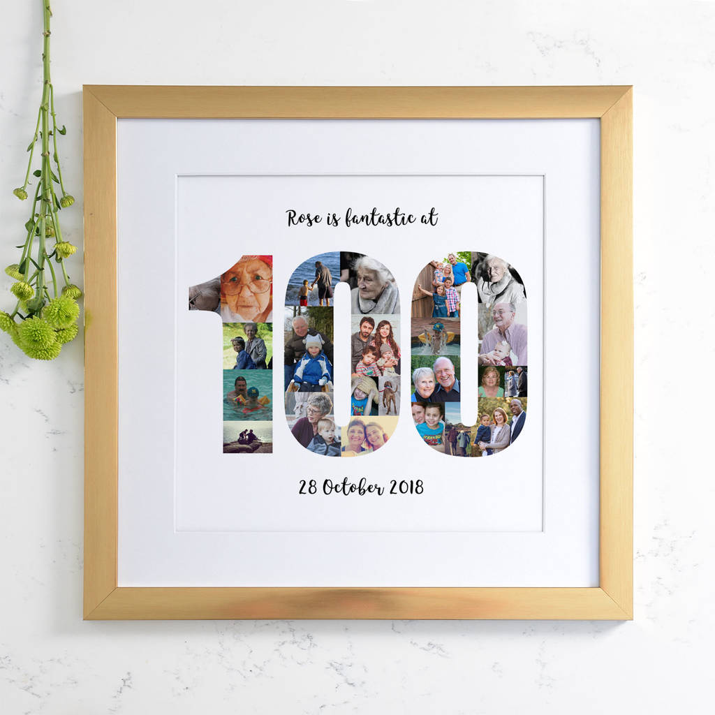 Personalised 100th Birthday Photo Collage, 1 of 9
