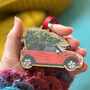 Mini Cooper With Christmas Tree Decoration, thumbnail 1 of 2