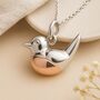 Personalised Sterling Silver And Rose Gold Robin Necklace, thumbnail 1 of 8