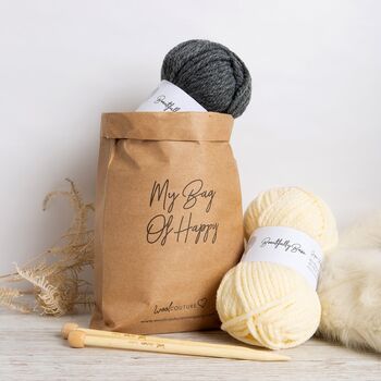 Kids Pom Pom Scarf Knitting Kit, 8 of 8