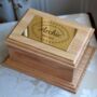 Personalised Oak Pet Urn – Perfect Cat Urn With Paw Print Pattern, thumbnail 1 of 5
