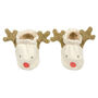 Christmas Organic Cotton Reindeer Baby Booties, thumbnail 2 of 4