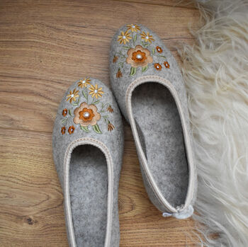Beige Wool Ballerina Slippers, 4 of 4