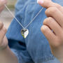 Engraved Large Heart Necklace, Sterling Silver, thumbnail 2 of 7