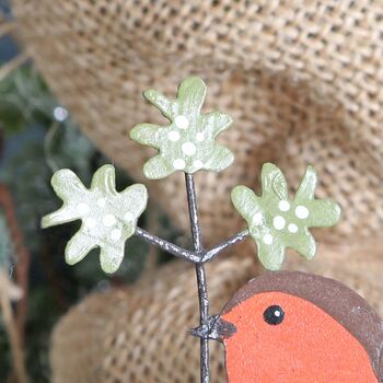 Robin With Mistletoe And Toadstool Christmas Block, 2 of 5