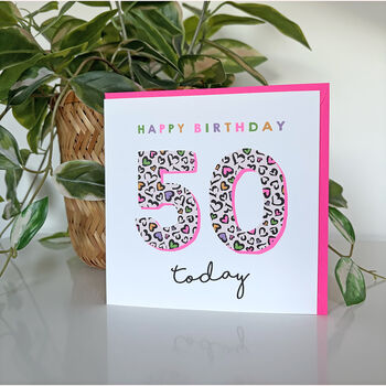 Leopard Love 50th Birthday Card, 2 of 3