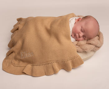 Personalised Timeless Ruffle Baby Blanket, 8 of 12