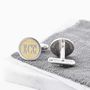 Sterling Silver Gold Plated Monogram Initials Cufflinks, thumbnail 1 of 4