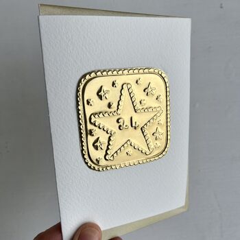 Handmade Personalised Gold Star Mum Name Birthday Card, 3 of 5