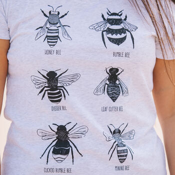 Organic Womens 'Bee Tee' T Shirt, 2 of 5