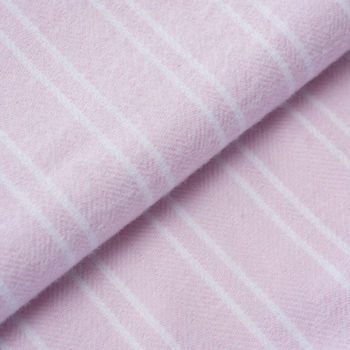 Women's Pink And White Striped Two Fold Flannel Robe, 4 of 4
