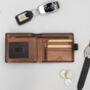 Personalised Dark Brown And Tan Leather Wallet Rfid, thumbnail 3 of 8