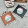 Pink And Green Ski Scene Skiing Hip Flask, thumbnail 1 of 3