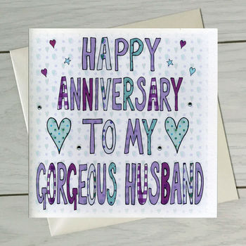 Personalised Husband Anniversary Book Card, 2 of 8