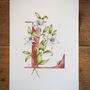 L Is For Lily Initial Print, Personalised, thumbnail 2 of 7