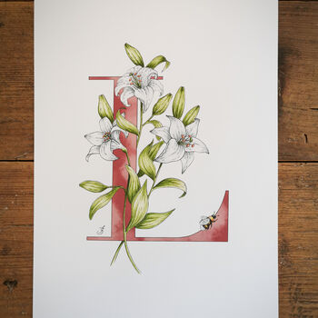 L Is For Lily Initial Print, Personalised, 2 of 7