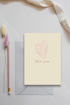 'For You' Heart Greetings Card, 2 of 2