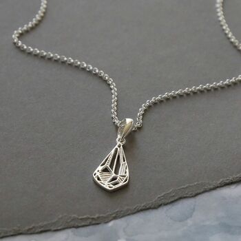 Sterling Silver Art Deco Diamond Necklace, 8 of 10