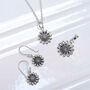 Sterling Silver Oxidised Delicate Daisy Necklace, thumbnail 3 of 8