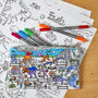 Dinosaur Pencil Case Kit + 10 Pens, Colour And Learn, thumbnail 4 of 5