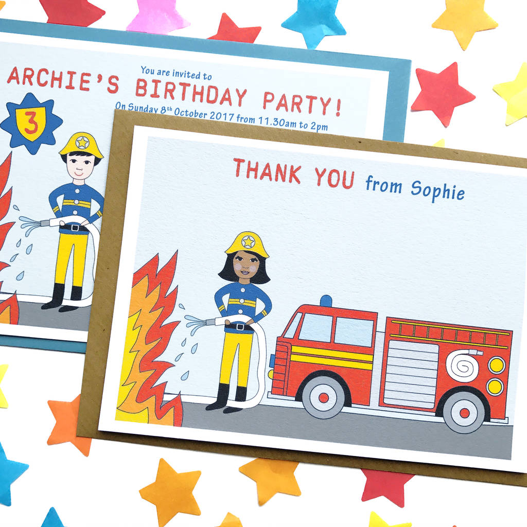 Firefighter Child Thank You Note Cards By Superfumi 