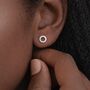 Sterling Silver Brushed Circle Stud Earrings – 5mm, thumbnail 4 of 10