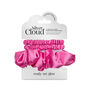 Silver Cloud Three Mixed Fuchsia Satin Scrunchies, thumbnail 1 of 3