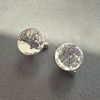 Personalised Sterling Silver Map Cufflinks, 3 of 8