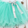 Tutu Skirt For Little Girls In Aqua Fluffy Tulle, thumbnail 2 of 3