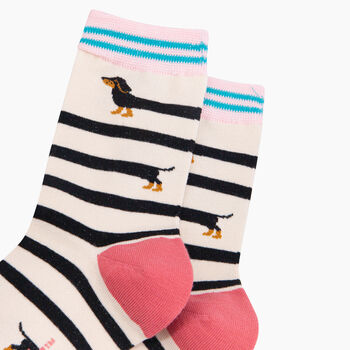 Winding Sausage Dog Bamboo Socks In Cream, 2 of 4