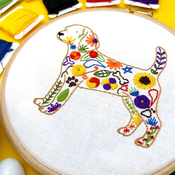 Floral Dog Embroidery Kit, 7 of 7