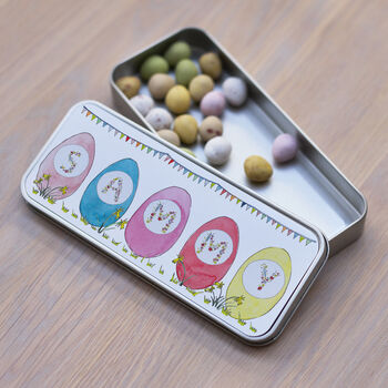 Personalised Easter Egg Chocolate Eggs Tin, 2 of 8