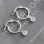 Rainbow Moonstone Charm Hoop Earrings, thumbnail 1 of 8