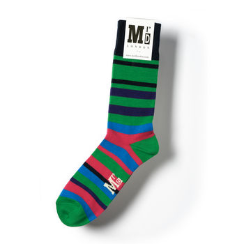 Multi Stripe Nine Gauge Fine Sock, 2 of 2