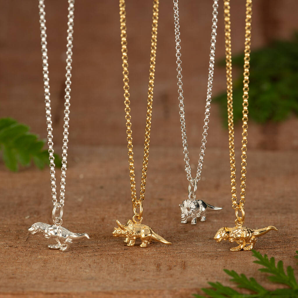 Yellow Gold Vermeil Triceratops Pendant | Autumn and May