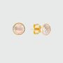 Savanne Gold Plated And Rose Quartz Stud Earrings, thumbnail 2 of 4