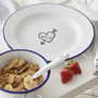Personalised Carved Heart Enamel Plate, thumbnail 3 of 3