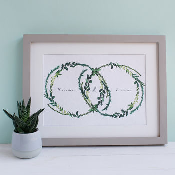 Personalised Wedding And Anniversary Wreath Print, 11 of 11