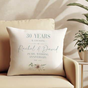 Pearl Wedding Anniversary Cushion, 2 of 9