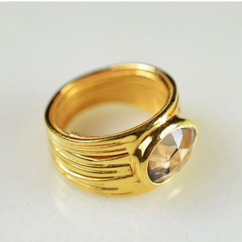Lucia Ring Smoky Quartz And Gold, 2 of 3